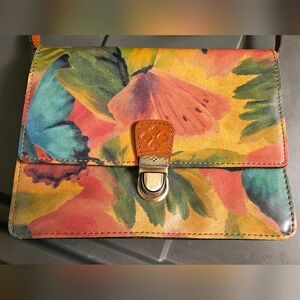 Patricia Nash Watercolor Butterfly Leather Crossbody Bag
